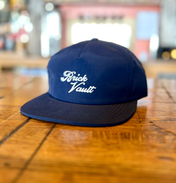 Brick Vault Hat, Navy Flat Brim