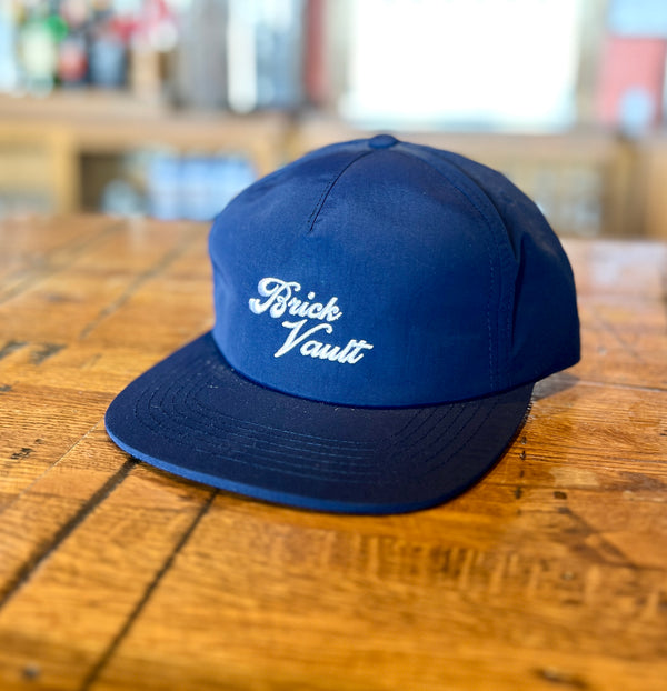 Brick Vault Hat, Navy Flat Brim