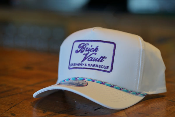 Brick Vault Hat, White & Purple